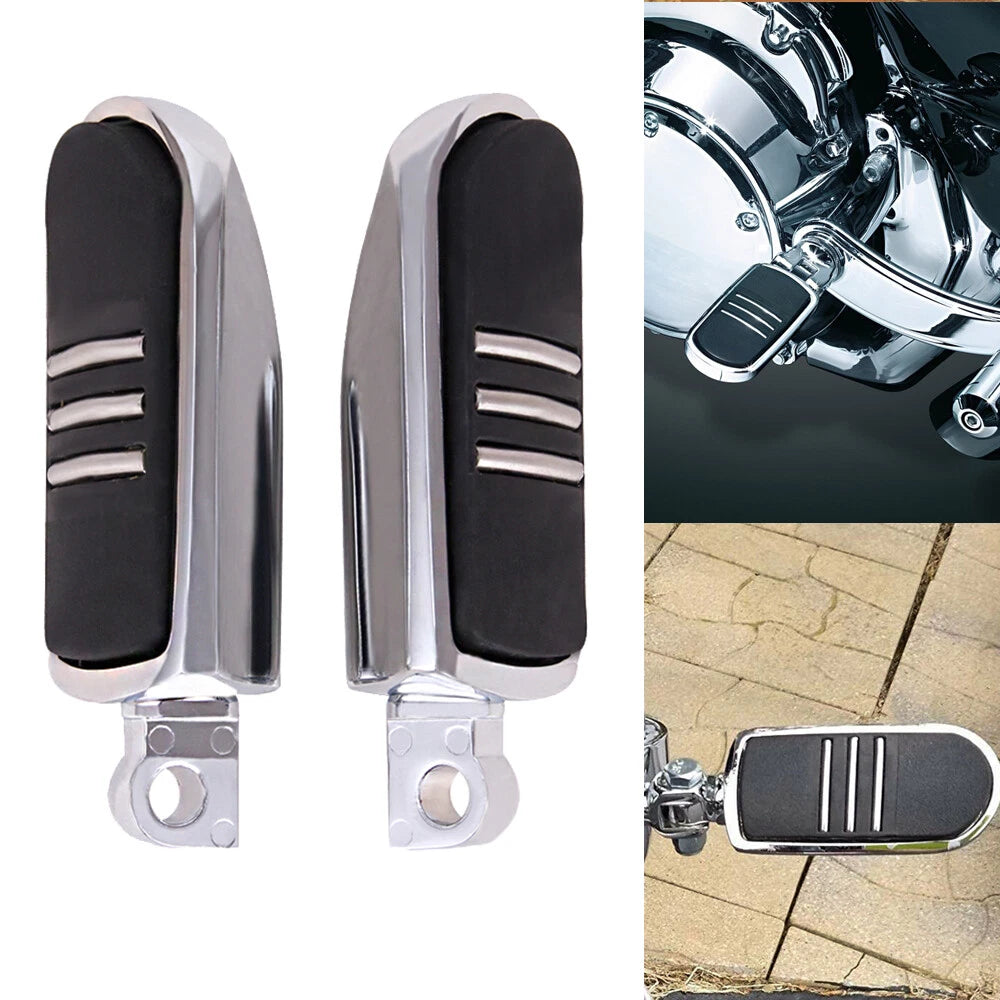 10mm Highway Foot Pegs Footrest Chrome Fit For Harley Touring Softail Sportster