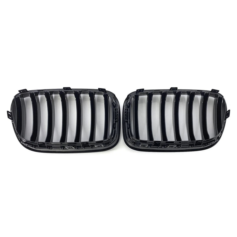 2x Front Radiator Kidney Grille For BMW X3 F25 2009-2017 51117237422 Gloss Black