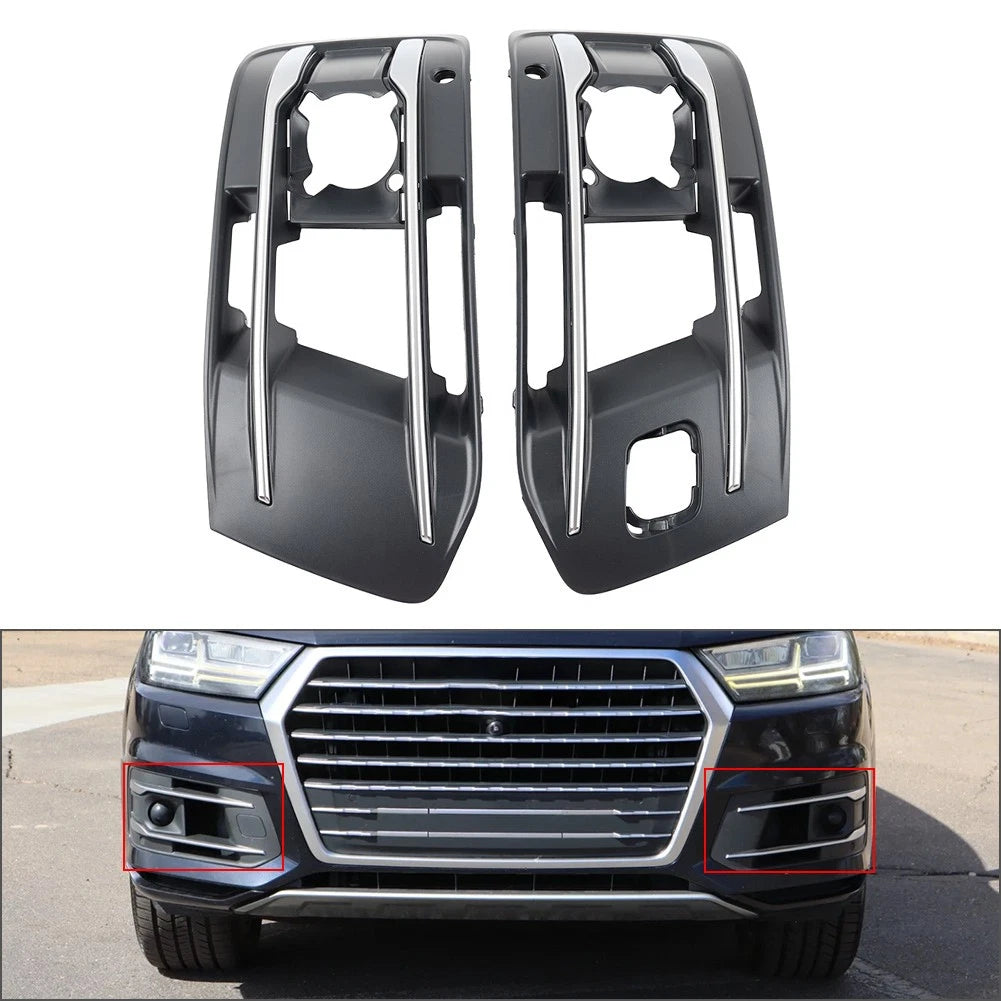 1 Pair Front Bumper Fog Light Grille Cover For Audi Q7 2016-2019 4M0807681AA
