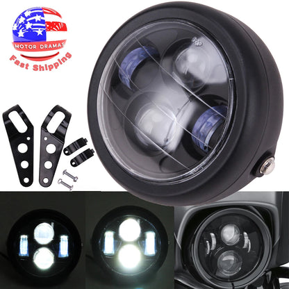 Motorcycle 6.5"LED Headlight Headlamp Hi/Lo for Harley Bobber Chopper Cafe Racer