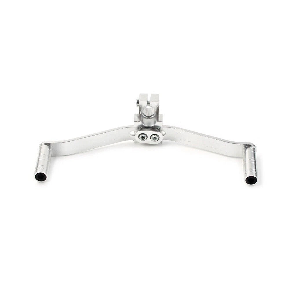 Motorcycle Dual Way Gear Shift Lever Footrest Pedal Shifter Silver Aluminum 1PC