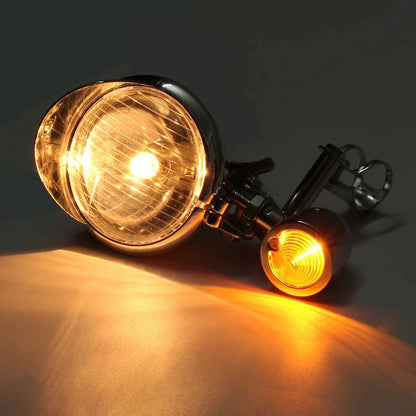 Driving Passing Lamp Spot Light Bar Bracket w/ Turn Signal For Motorcycle Harley