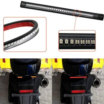 4 Motorcycle Flexible 48 LED Light Strip Tail Brake Turn Signal For Harley Honda