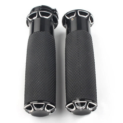 1" Handle Bar Hand Grips 25mm Black Fit Harley Touring Sportster XL883 XL1200