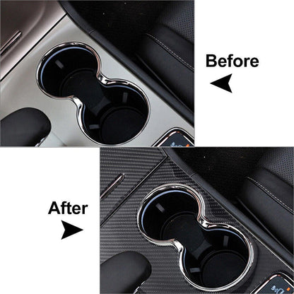 Carbon Fiber Dashboard Gear Shift Panel Cover Trim Fit Jeep Grand Cherokee 14-15