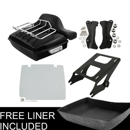 Chopped Trunk Mount Docking Kit Plate Fit For Harley Road Glide King 14-25 Black