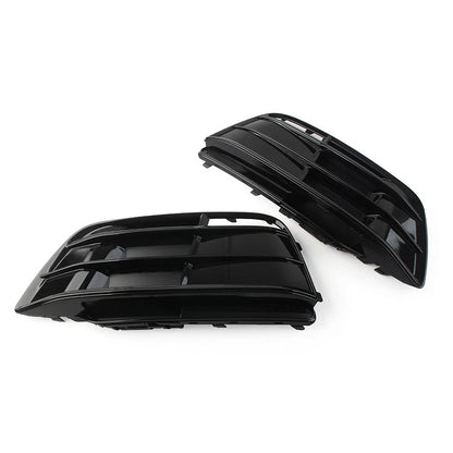 1 Pair Black Front Bumper Fog Light Grille Cover For Audi Q5 SQ5 2018-2022