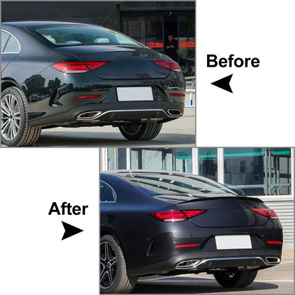 Rear Trunk Lip Spoiler For Mercedes Benz CLS Class C257 19-22 Carbon Fiber Black