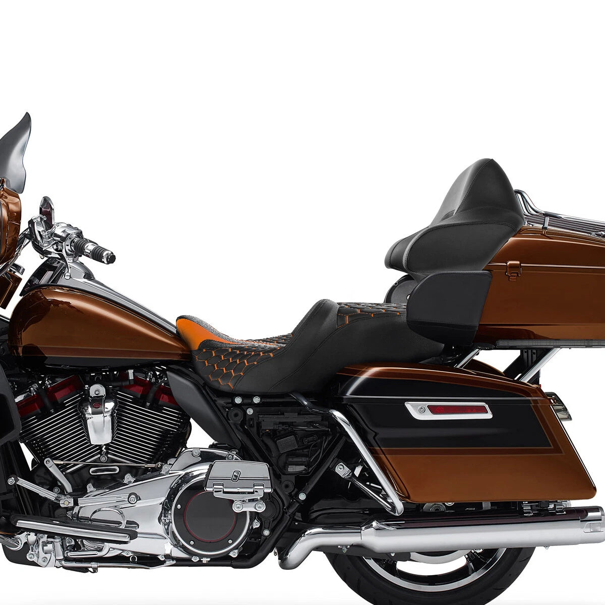 Driver Passenger Seat King Backrest Pad Fit For Harley Touring Glide 2014-2023