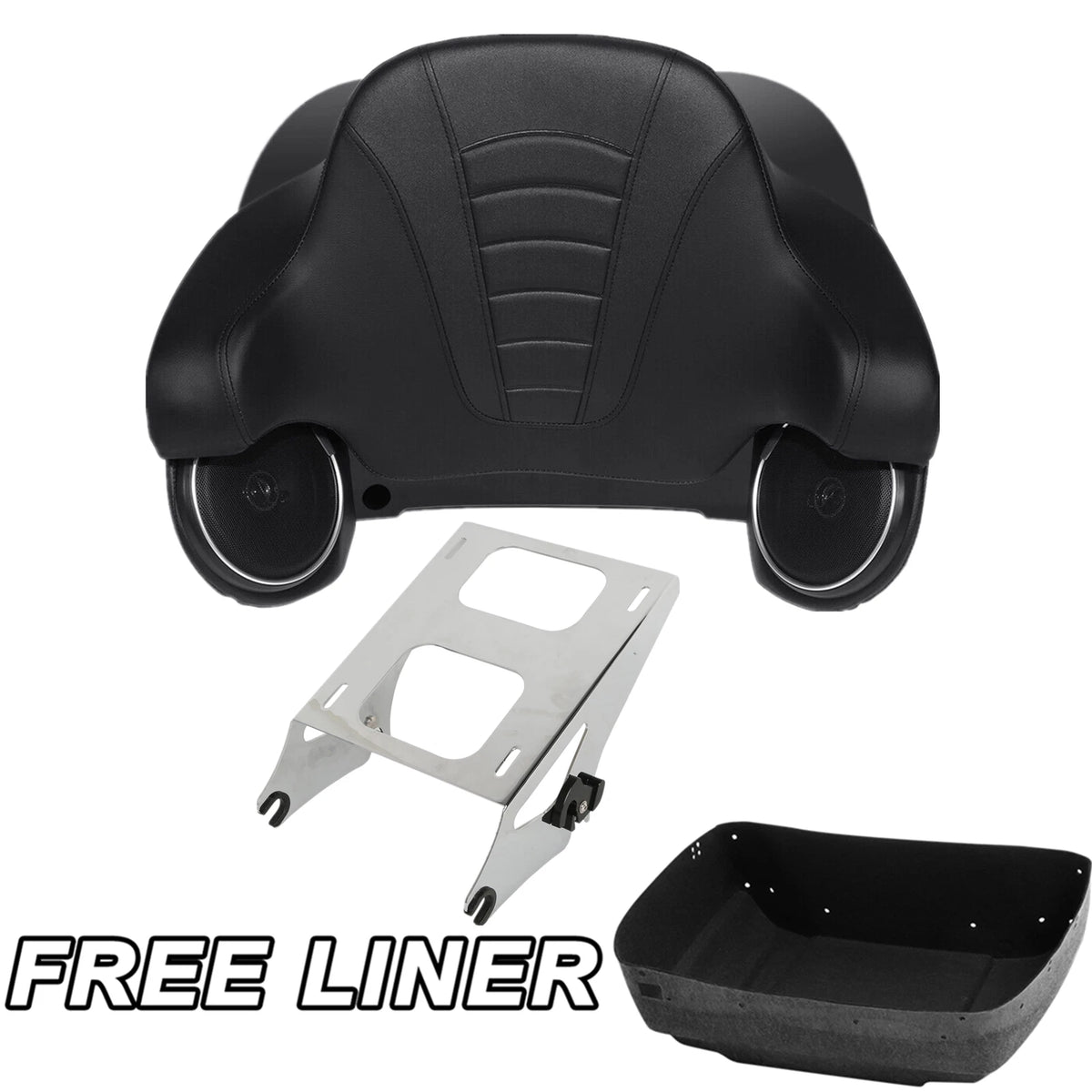 King Trunk Speakers & Mount Rack Pad Fit For Harley Touring Road Glide 14-25 24