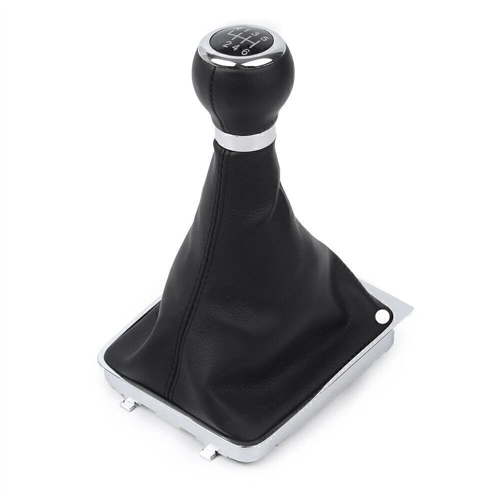 Manual Gear Shift Knob 6-Speed w/ Boot Cover Stick Lever Gaiter for VW Passat B6