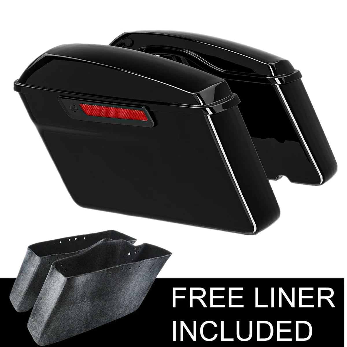 Hard Saddle Bags w/ Black Latch Fit For Harley Softail Fatboy FXST 1984-2017 16