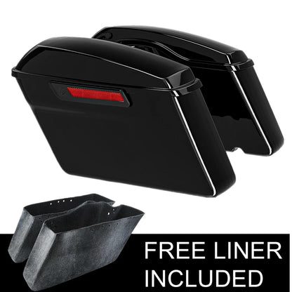 Hard Saddle Bags w/ Black Latch Fit For Harley Softail Fatboy FXST 1984-2017 16