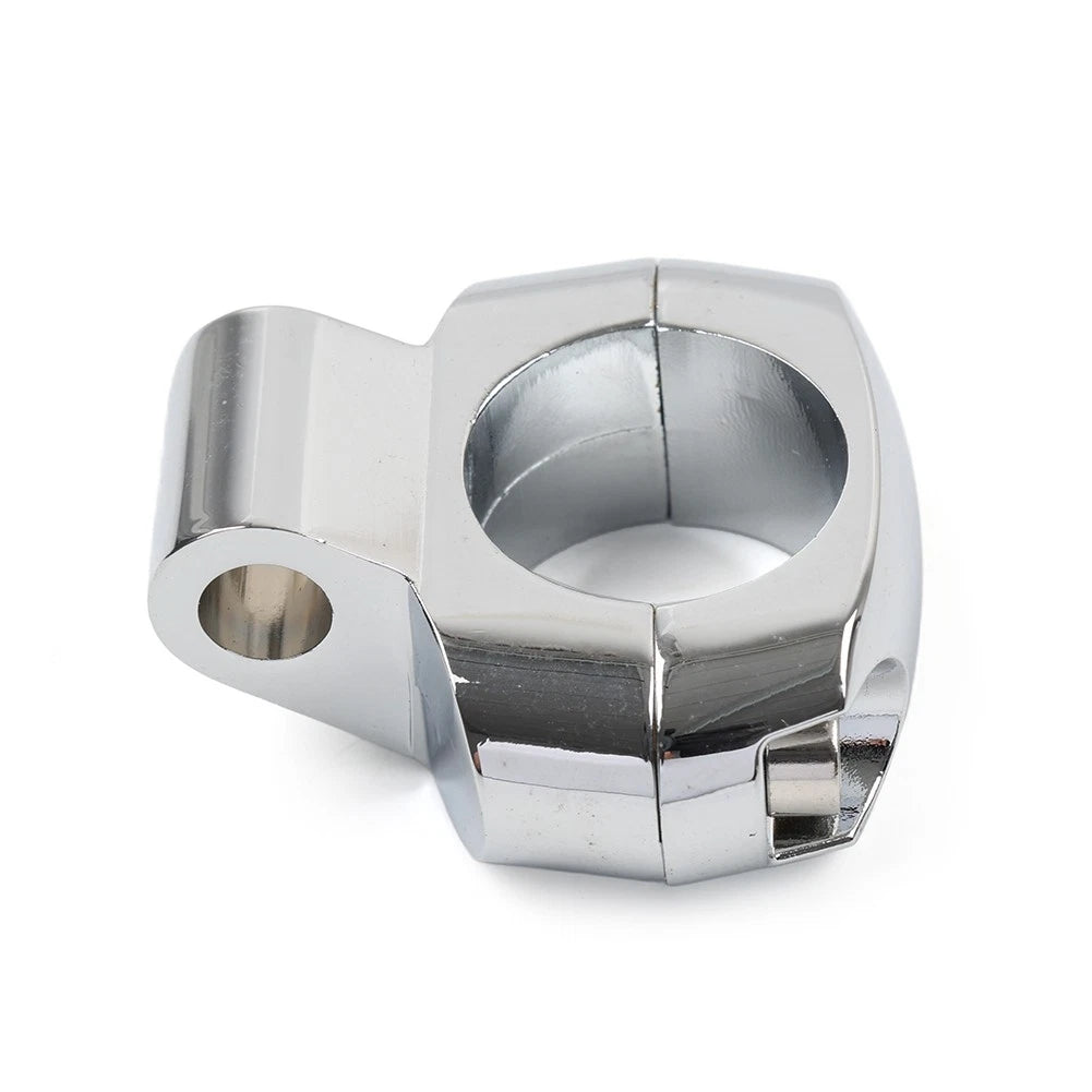 1 Handlebar Mirror Mounting Clamp Holder Bracket For Harley Dyna Fatboy Chrome