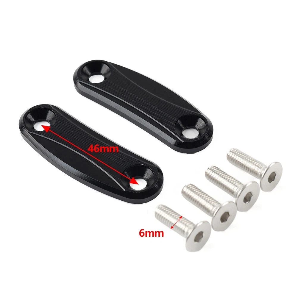 Rearview Mirror Block Off Base Plates Cover Black For Kawasaki ZX-10R 2011-2015