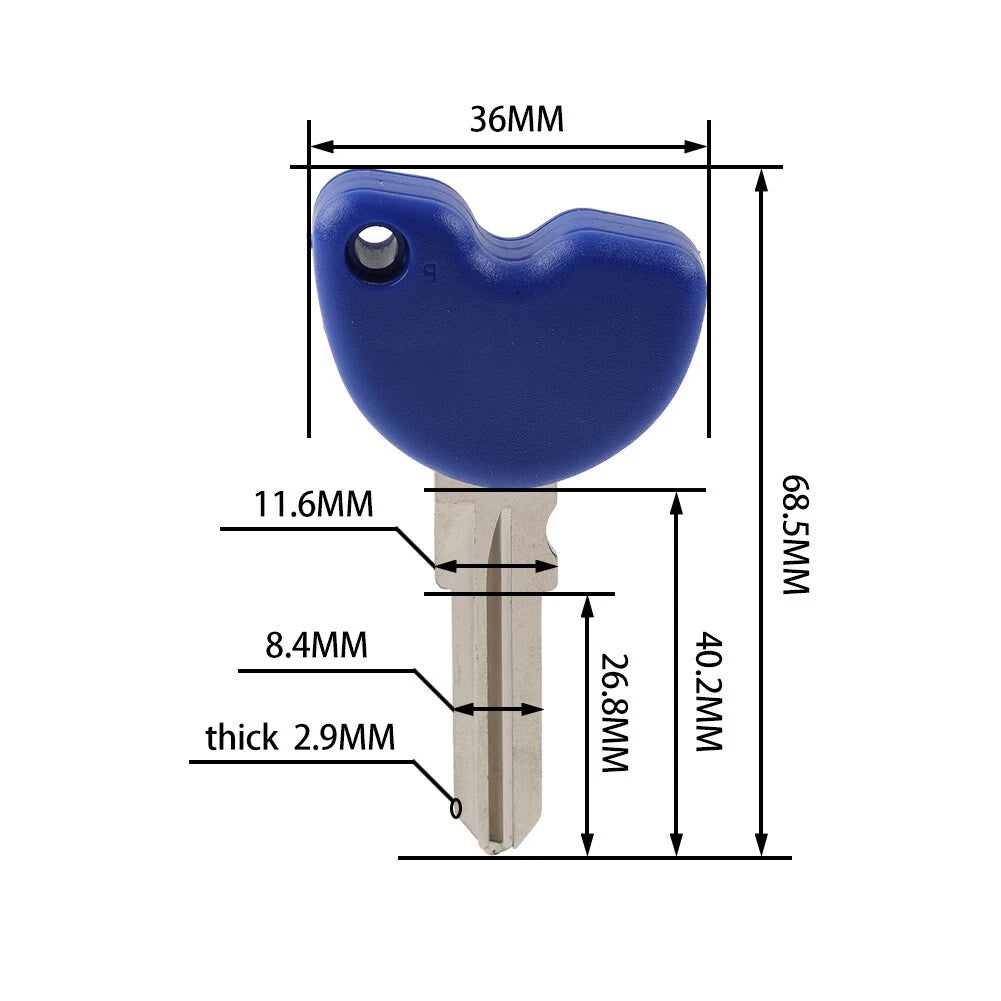 Uncut Blade Blank Key Black Fit For Vespa Piaggio 3VTE Fly 125 200 GTS250 300