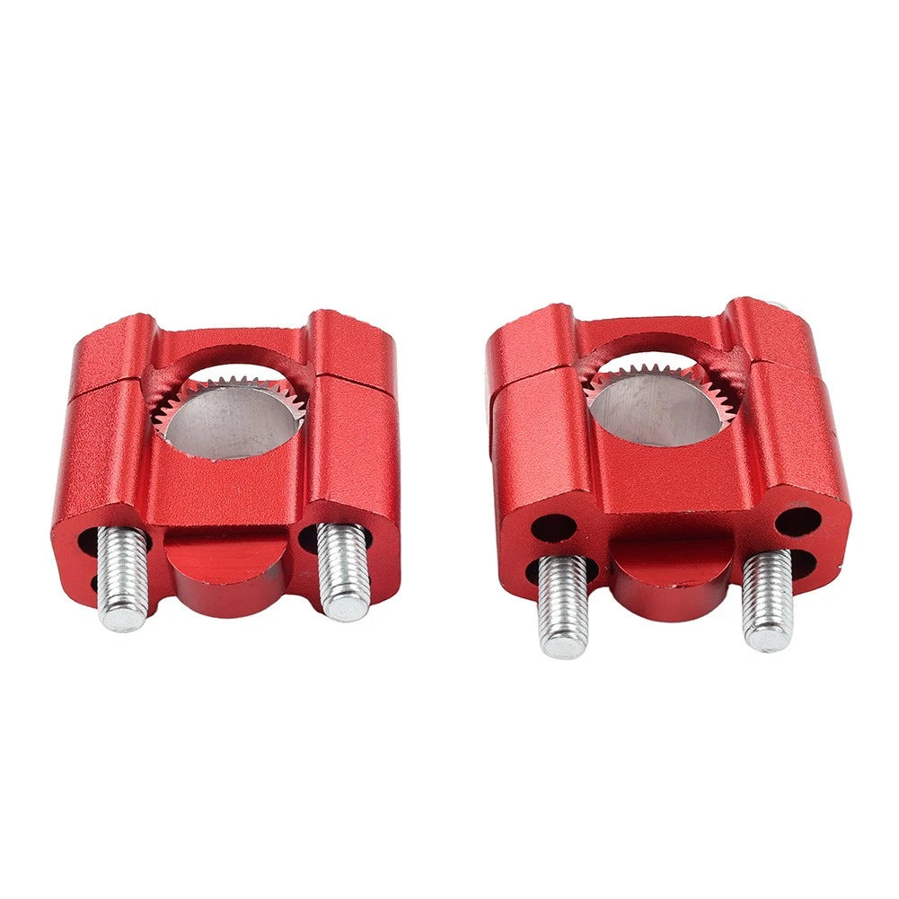 HandleBar Fat Bar Mount Clamps Risers Adaptor 7/8 to 11/8 Dirt Pit Bike ATV Red