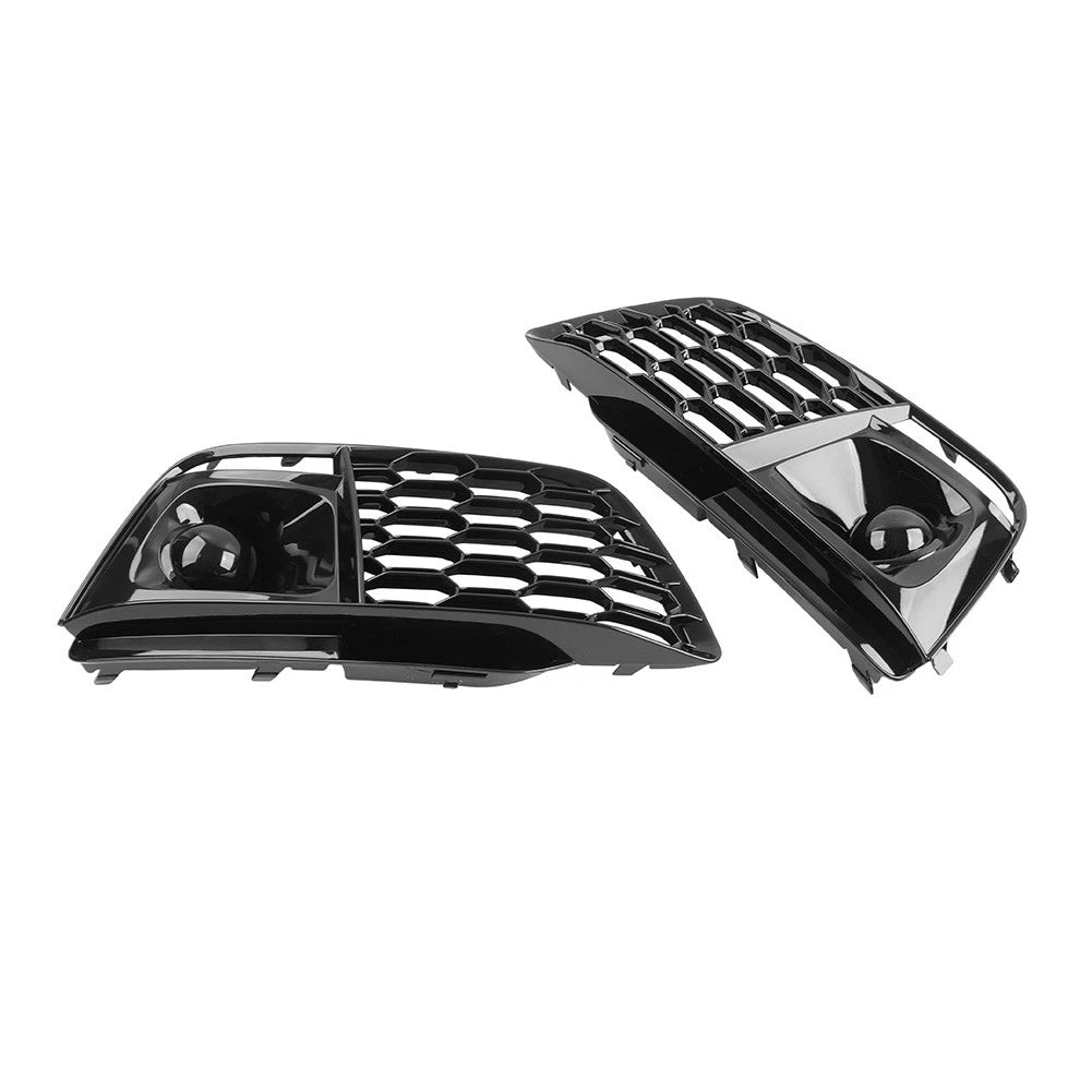 1 Pair Front Bumper Honeycomb Fog Lamp Grille Cover For Audi Q5 SQ5 2018-2020