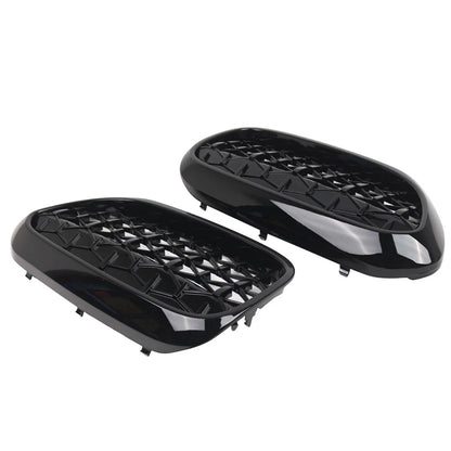 1 Pair Front Kidney Grille Glossy Black For BMW 5 Series G30 G31 2017-2019