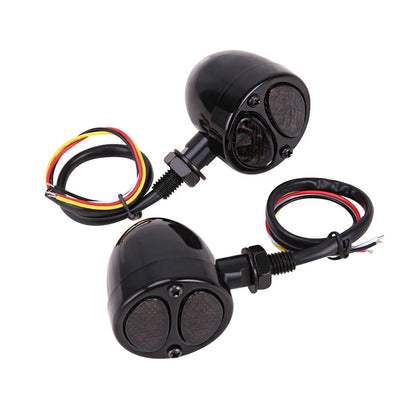 Motorcycle LED Bullet Red Amber Brake Blinker Turn Signal Tail Lights For Harley