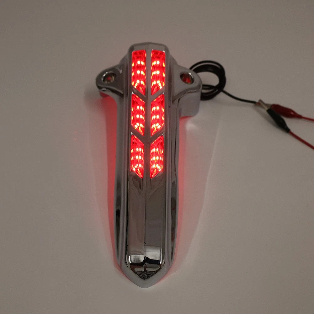 Front Lower Fork Leg Covers LED Light for Harley FLHR FLHTK FLHX Chrome-Orange