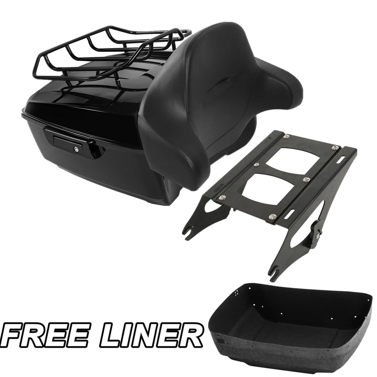 King Pack Trunk Backrest Mount Rack Fit For Harley Tour Pack Electra Glide 14-26