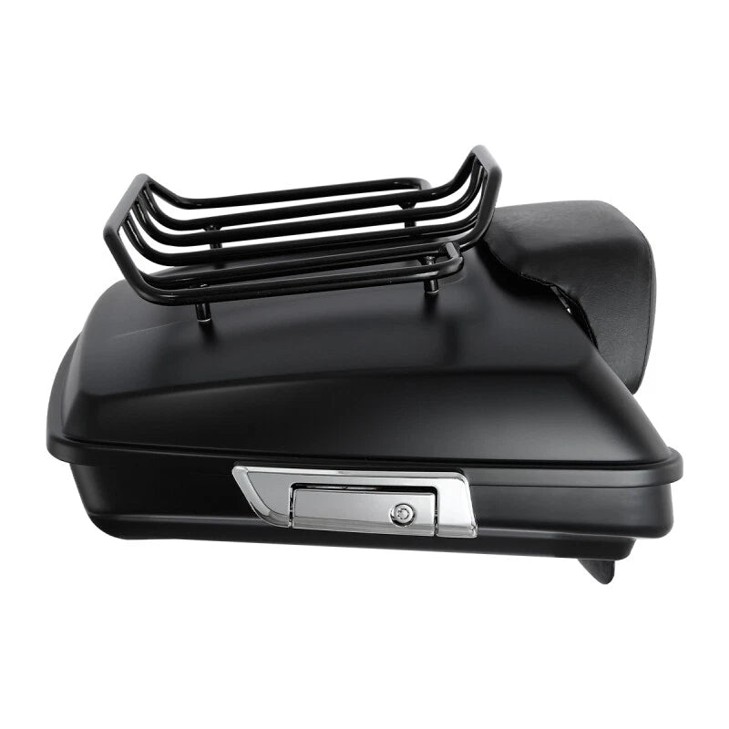 Matte Black Razor Trunk Backrest Pad Top Rack Fit Fit For Harley Touring 2014-Up