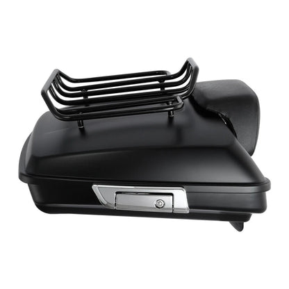 Matte Black Razor Trunk Backrest Pad Top Rack Fit Fit For Harley Touring 2014-Up