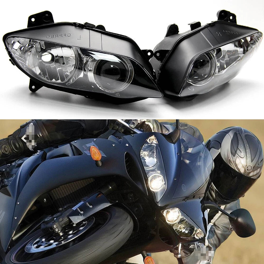 Front Left & Right Headlight Headlamp Assembly For Yamaha YZF R1 2004 2005 2006