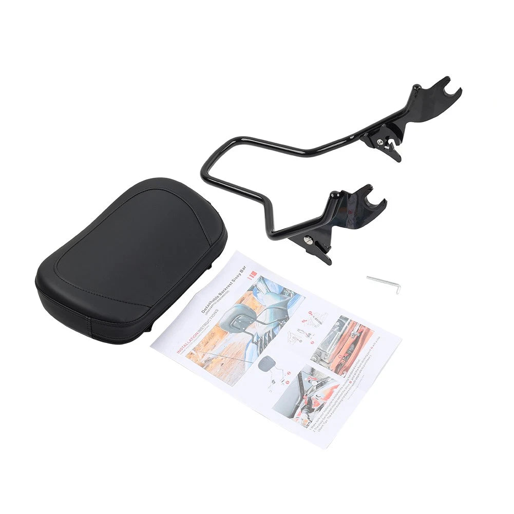 Detachable Passenger Backrest Sissy Bar Fit Harley Street Glide Road King 09-24