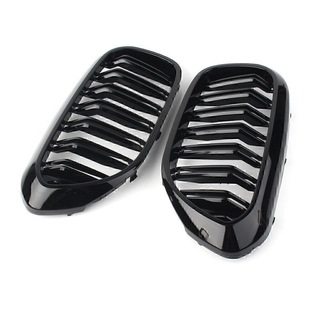 Pair Glossy Black Front Kidney Grille for BMW 5-series G30 Sedan 2017-Present