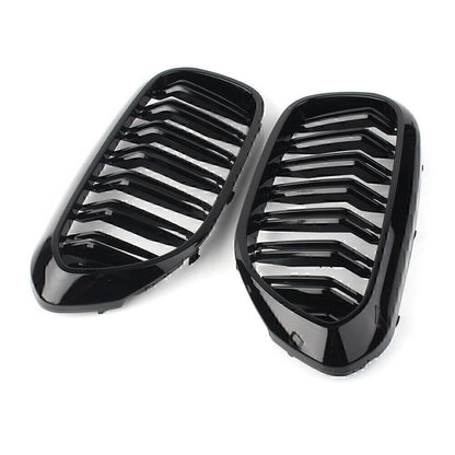 Pair Glossy Black Front Kidney Grille for BMW 5-series G30 Sedan 2017-Present