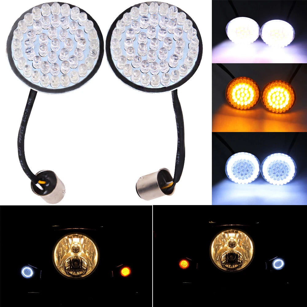 1157 2" LED Turn Signals Blinker Light For Harley Touring Electra Glide Softail