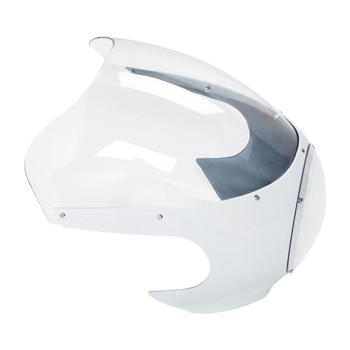 5 3/4" White Cafe Racer Headlight Fairing Windscreen Fit For Harley Sportster XL