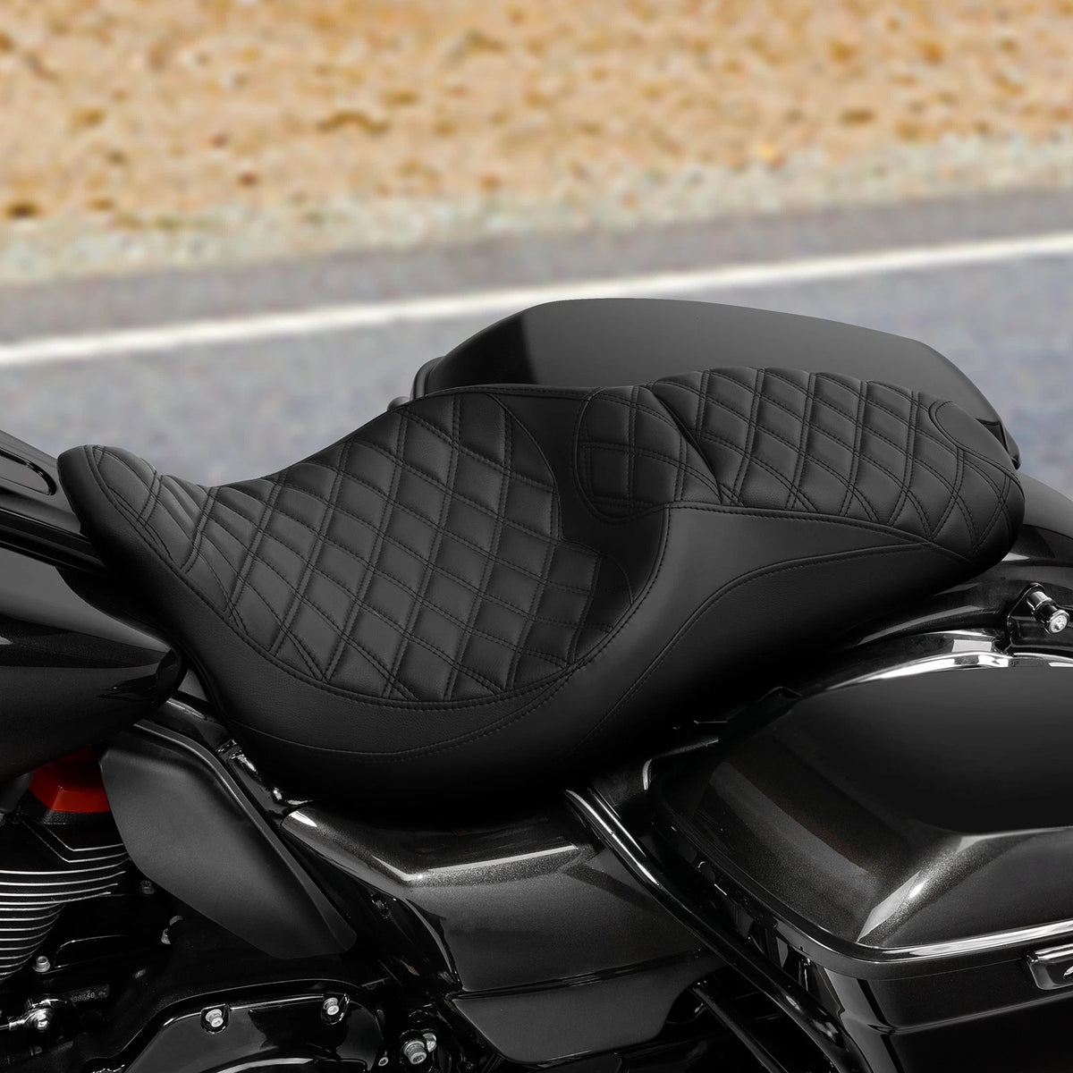 Black Rider & Passenger Pillion Seat Fit For Harley Touring Electra Glide 09-23