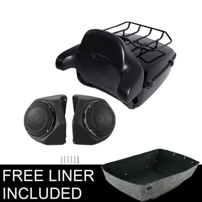 King Trunk Pad Rack Speakers Fit For Harley Touring Road King 2014-Up