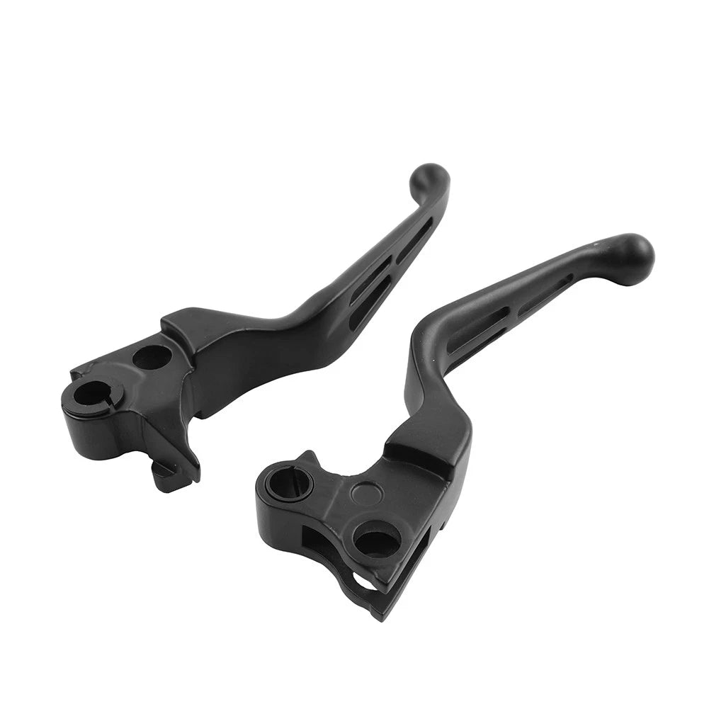 Brake Lever Set Slotted Clutch Levers Fit For Harley Davidson 1996-2017 Black