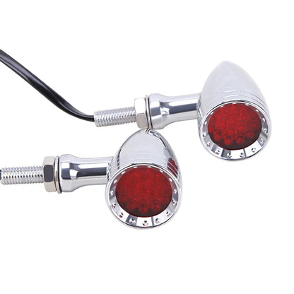Motorcycle Chrome LED Turn Signal Light For Harley Touring Road King Glide Dyna