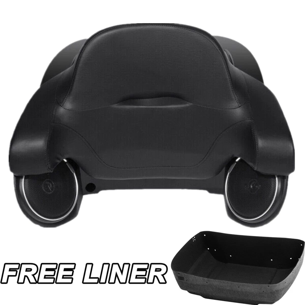 Black King Trunk Backrest Pad Speakers Fit For Harley Touring Road Glide 2014-26