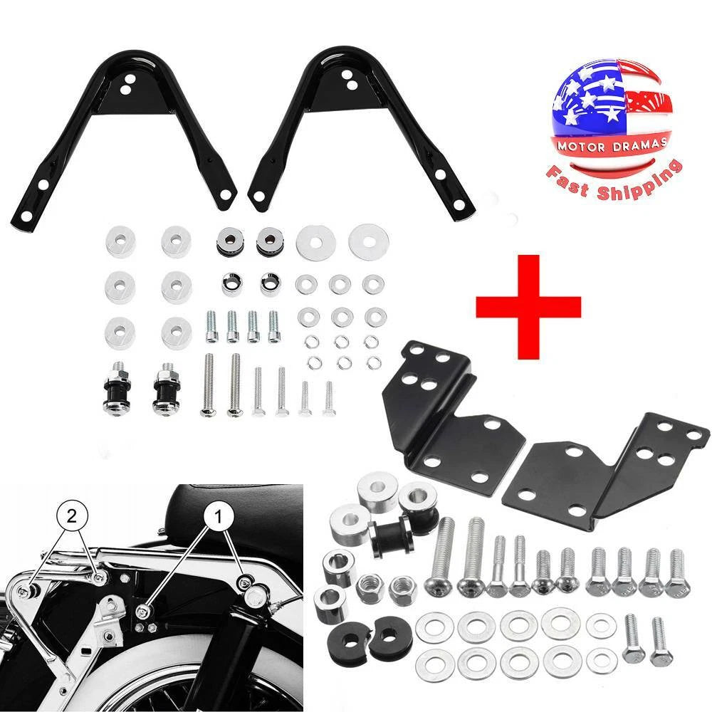 Quick Detachable Sissy Bar Pak Tour Mount Rack Docking For Harley Touring 97-08
