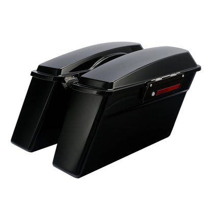 Hard SaddleBags w/Conversion Bracket Fit For Harley Softail Fatboy 1984-17 16 15
