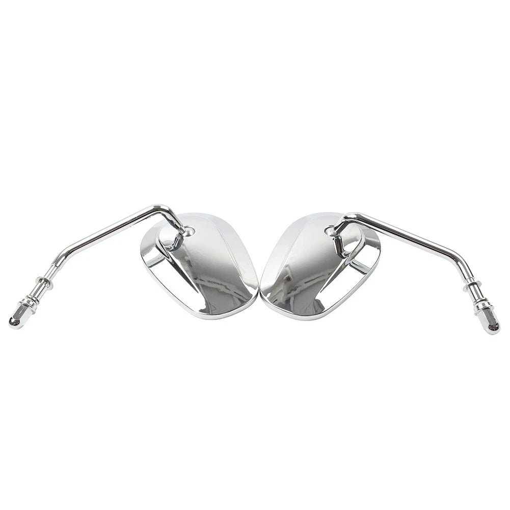 Chrome Motorcycle Short Stem Rearview Side Mirrors For Harley Electra Glide FLHT