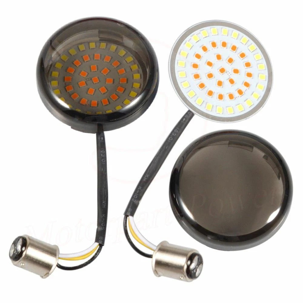 1157 LED Bullet Turn Signal Light Smoke Lens for Harley Touring CVO Softail Dyna