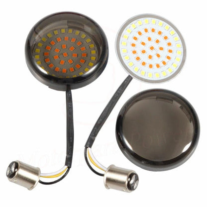 1157 LED Bullet Turn Signal Light Smoke Lens for Harley Touring CVO Softail Dyna