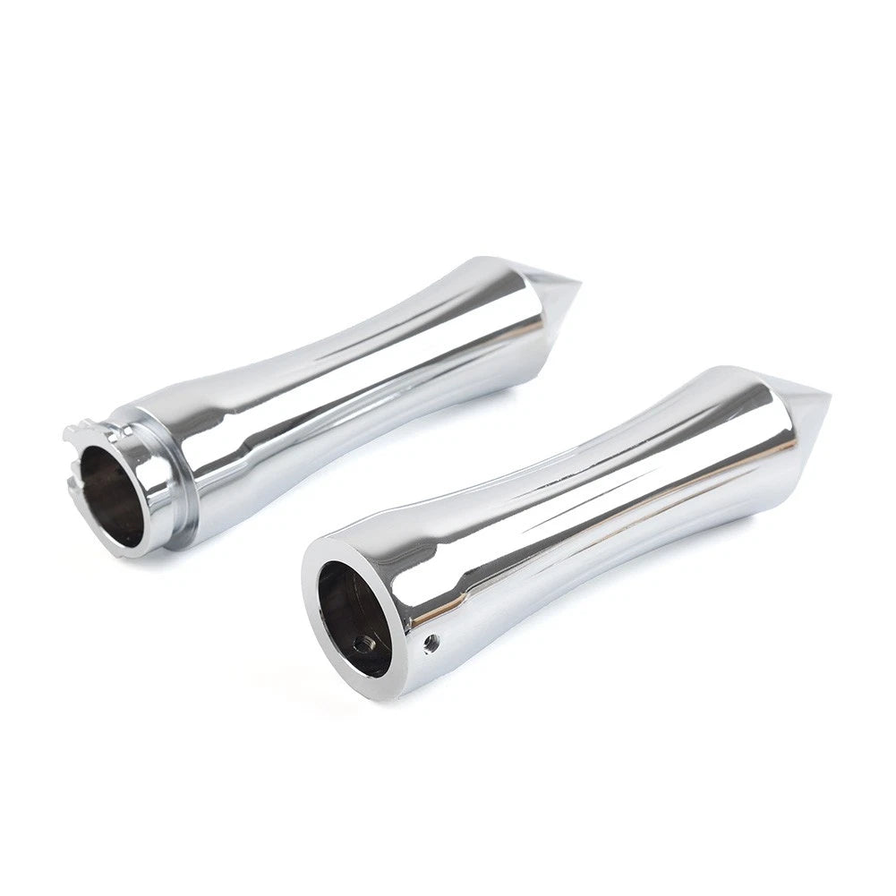1" Spike Handlebar Grips With Throttle For Harley For Honda For Kawasaki Chrome