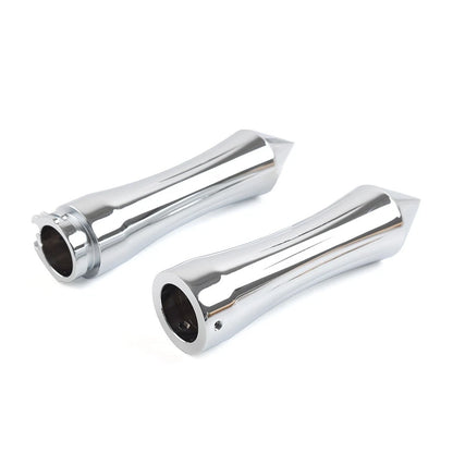 1" Spike Handlebar Grips With Throttle For Harley For Honda For Kawasaki Chrome