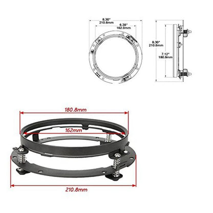 Motorcycle Auto 7" 7 inch Headlight Bracket For Car Headlamp Mount Ring Black