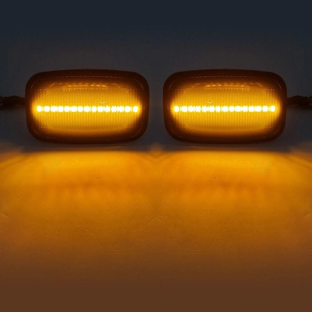 Dynamic LED Sequential Side Marker Light Fit Toyota Land Cruiser Black Shell US