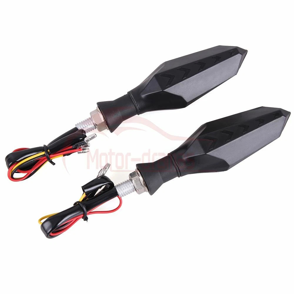 2x 12V Universal Motorcycle LED Turn Signal Light Blinker Amber Blue Indicators