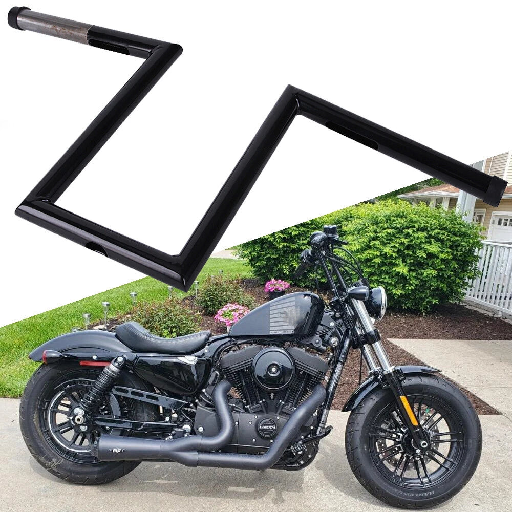 10.5'' Rise 1'' Ape Hanger HandleBar Z Bar For Harley Sportster XL Dyna Softail